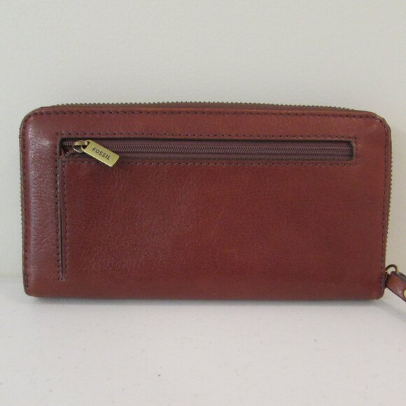 Fossil Medium Brown Jori Zip Clutch *FLAW* - Picture 3 of 15